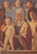 Giovanni Bellini The Virgin and Child Between Peter and Sebastian (mk05) Norge oil painting reproduction
